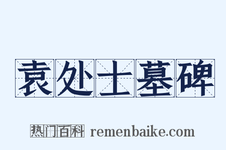 袁处士墓碑是什么意思的图片